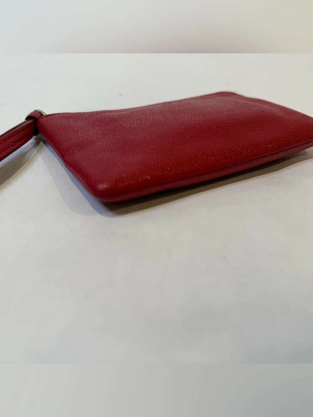 Coach Red Leather Wristlet with Gold Logo